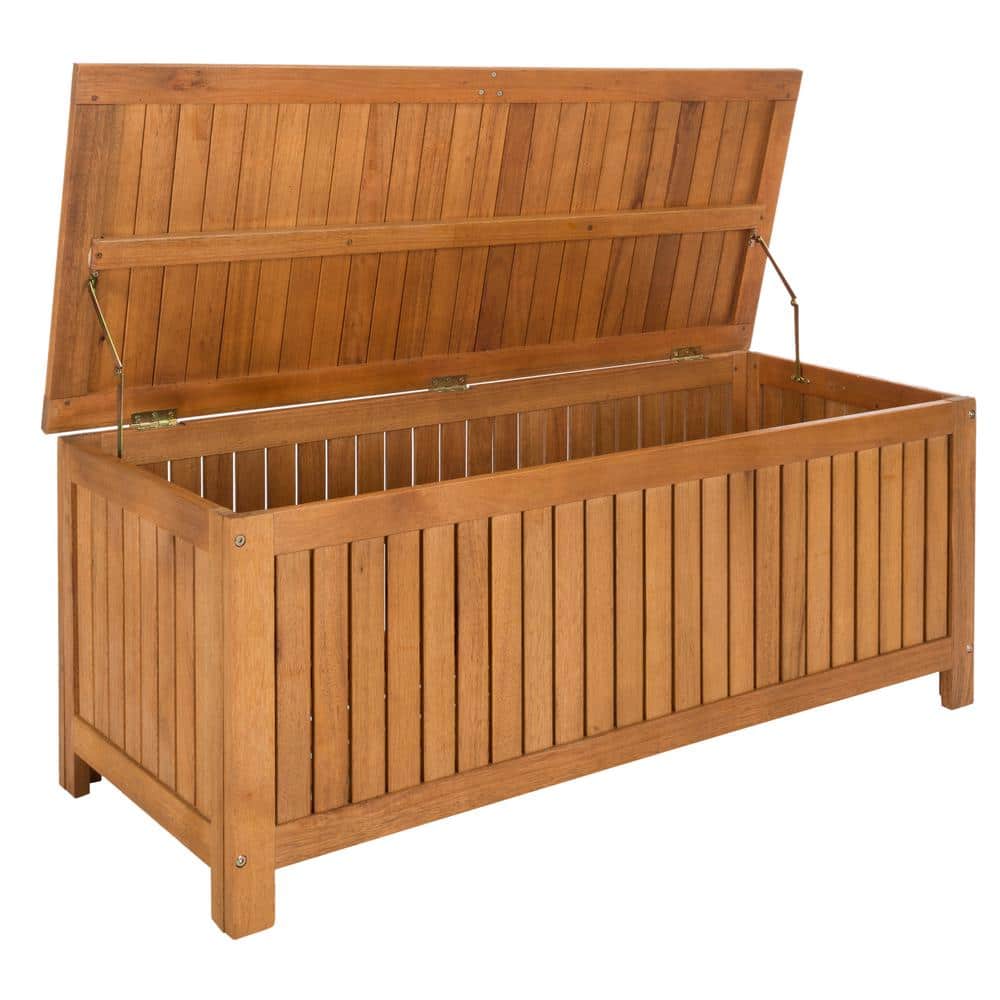 Abri Natural Teak Eucalyptus 47.6 Inch Outdoor Deck Box