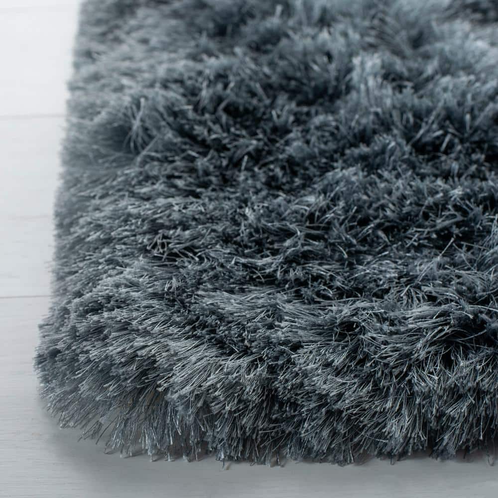 Slate 6' x 6' Square Hand-Tufted Shag Area Rug