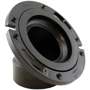 7 in. O.D. ABS 45-Degree Closet (Toilet) Flange with Plastic Swivel Ring, Fits Over 3 in. DWV Pipe with a 4 in. Sweep