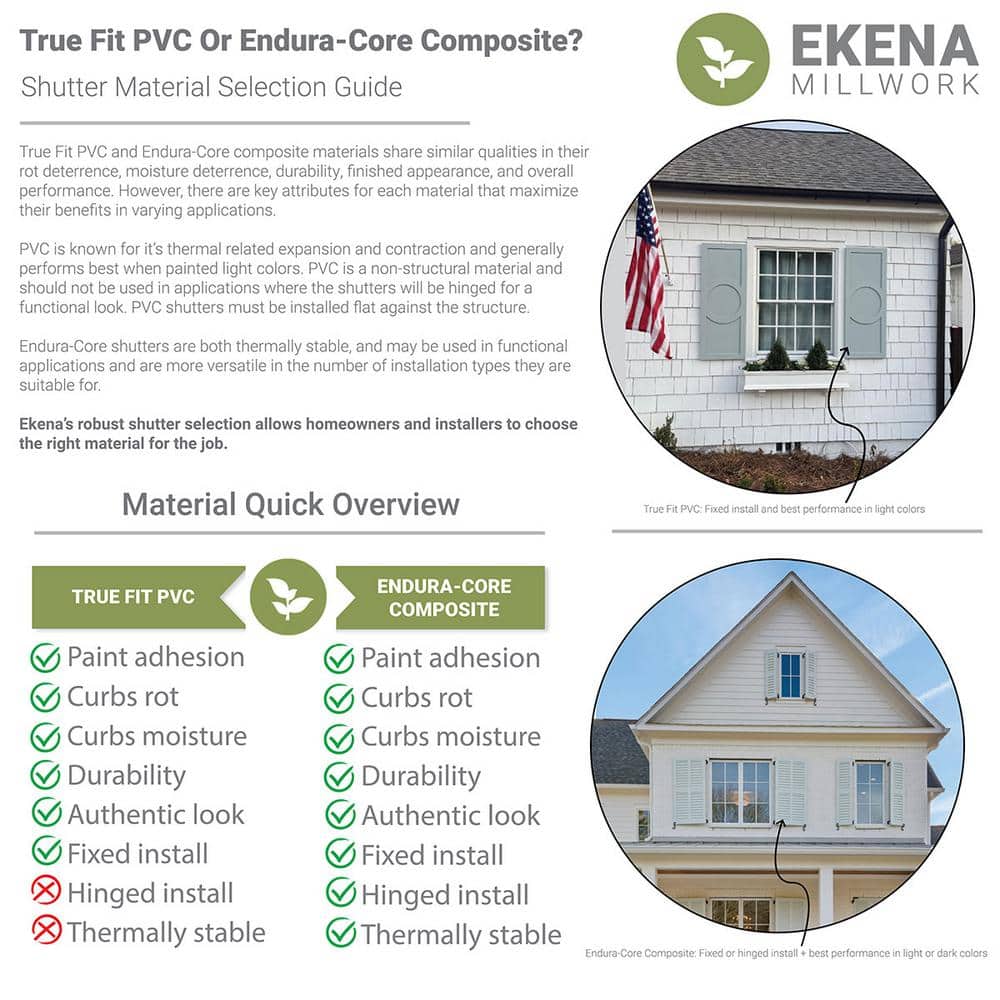 Ekena Millwork 23"W x 74"H True Fit PVC Four Board Spaced Board-n-Batten Shutters, Primed (Per Pair - Hardware Not Included)