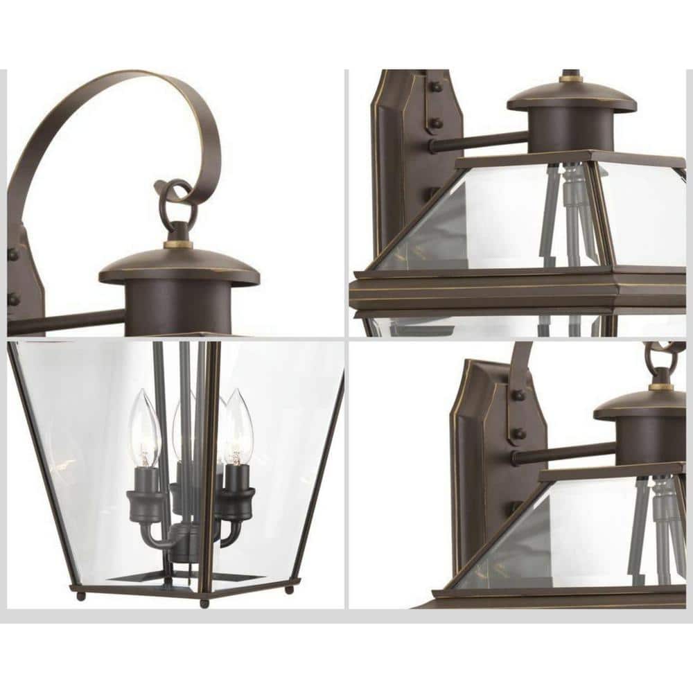 Elegant Antique Bronze Outdoor Wall Lantern with Beveled Glass