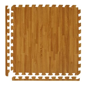 Wood Grain Reversible Standard Wood/Tan 24 in. x 24 in. x 0.5 in. Foam Interlocking Floor Tile (Case of 25)