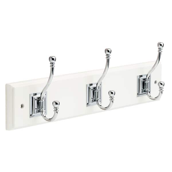 Liberty 18 in. White and Chrome Architectural Hook Rack
