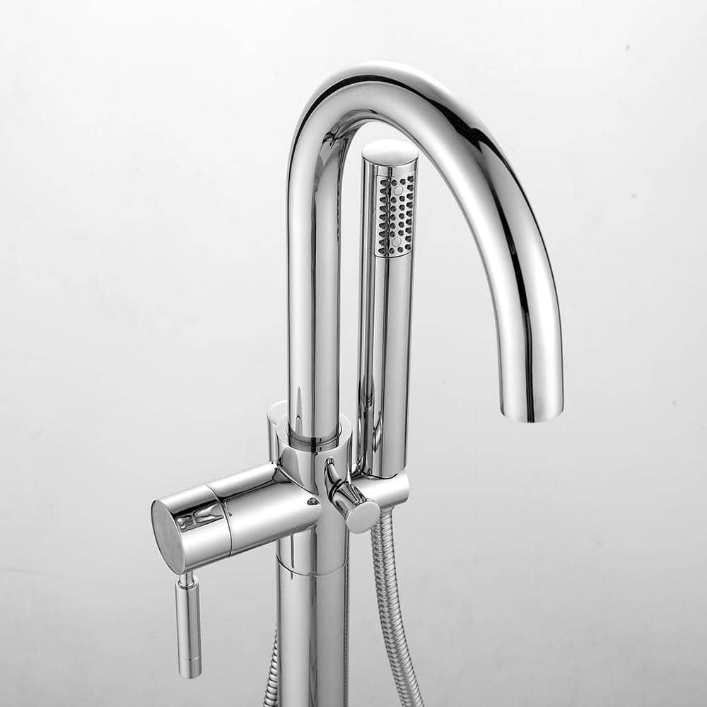 Athena Chrome Freestanding Roman Tub Faucet with Hand Shower