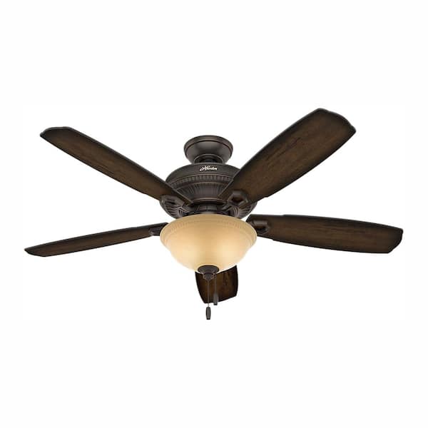 Hunter Ambrose 52 in. Indoor Onyx Bengal Bronze Ceiling Fan with Bowl Light