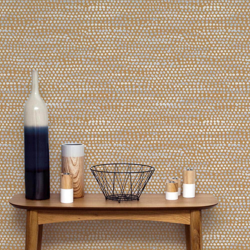 24" Washable Black Moire Dots Self-Adhesive Removable Wallpaper