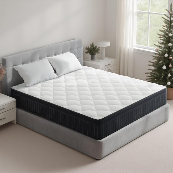 Queen Size Plush Hybrid Gel Memory Foam 10 in. Innerspring Euro Top Support and Motion Isolation Mattress