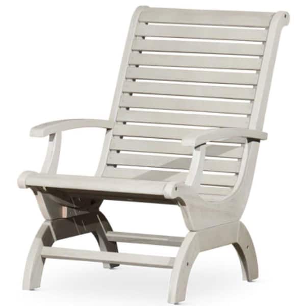 ITOPFOX Eucalyptus Wood Plantation Chair without Cushion, Silver Gray