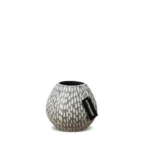 Drop Wide Short Ceramic Vase In Dash Gray Matte 6 in. Height