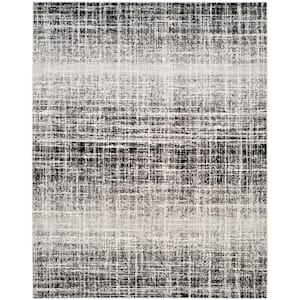 Adirondack Ivory/Black 8 ft. x 10 ft. Solid Gradient Area Rug