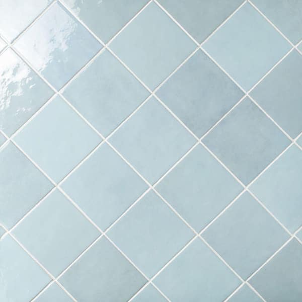 Cloe Subway Glossy Baby Blue 5 in. x 5 in. Handmade-Look Ceramic Wall Tile (10.83 sq. ft./Case)