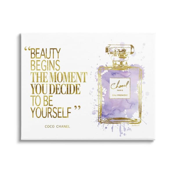 The Stupell Home Decor Collection Beauty Begin Designer Quote Glam Perfume  Bottle by Amanda Greenwood Unframed Typography Art Print 20 in. x 16 in.  am-051_cn_16x20 - The Home Depot