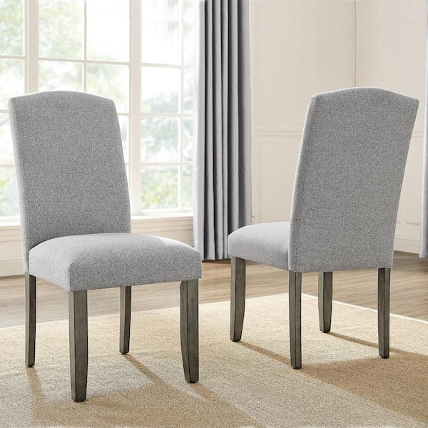 Steve Silver Emily 18 in. Grey Upholstered Side Chair (Set of 2)