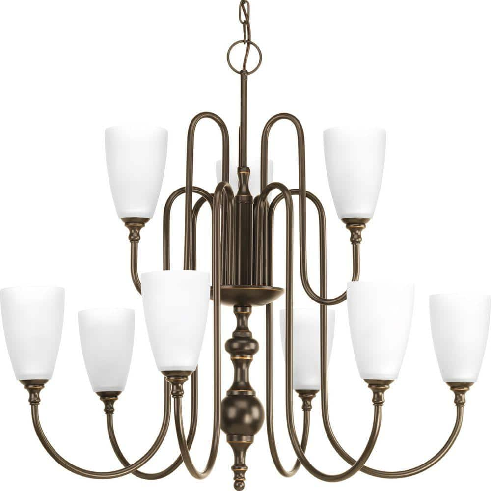 Progress Lighting Revive Collection 9-Light Antique Bronze Chandelier ...