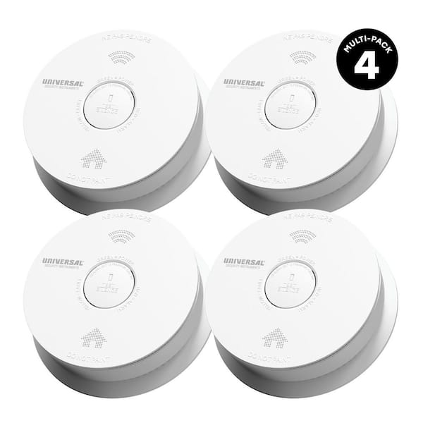 4-Pack 3-Year Replaceable Battery Combination Smoke and Carbon Monoxide Detector with Voice Alarm and LED Warning Light