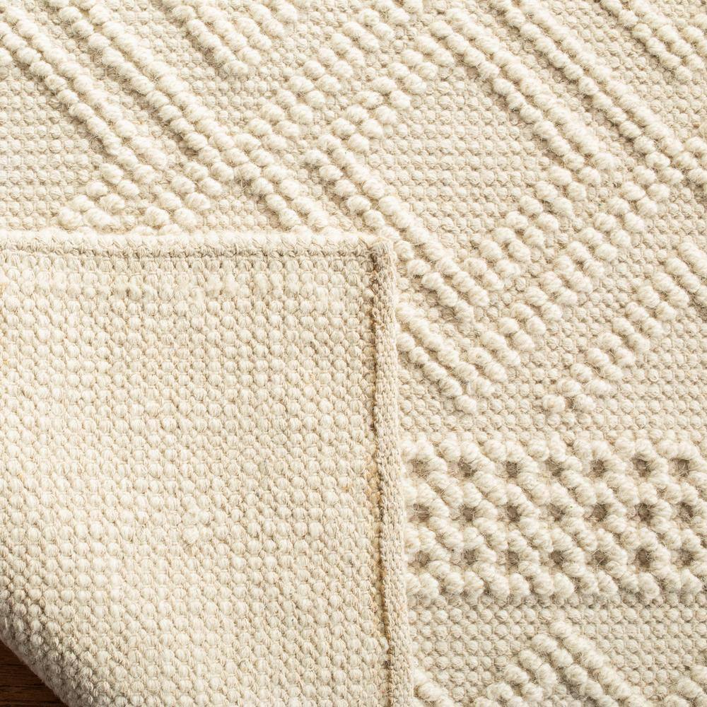 Hand-Knotted Ivory Wool 8' x 10' Rectangular Area Rug