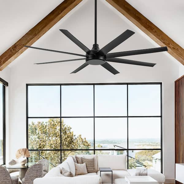 Melissa 65 in. 6 Fan Speeds Ceiling Fan in Black with Remote Control Included