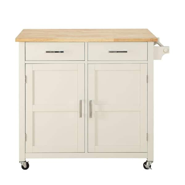 Easy Goods Living Macie Easy White Small Kitchen Cart