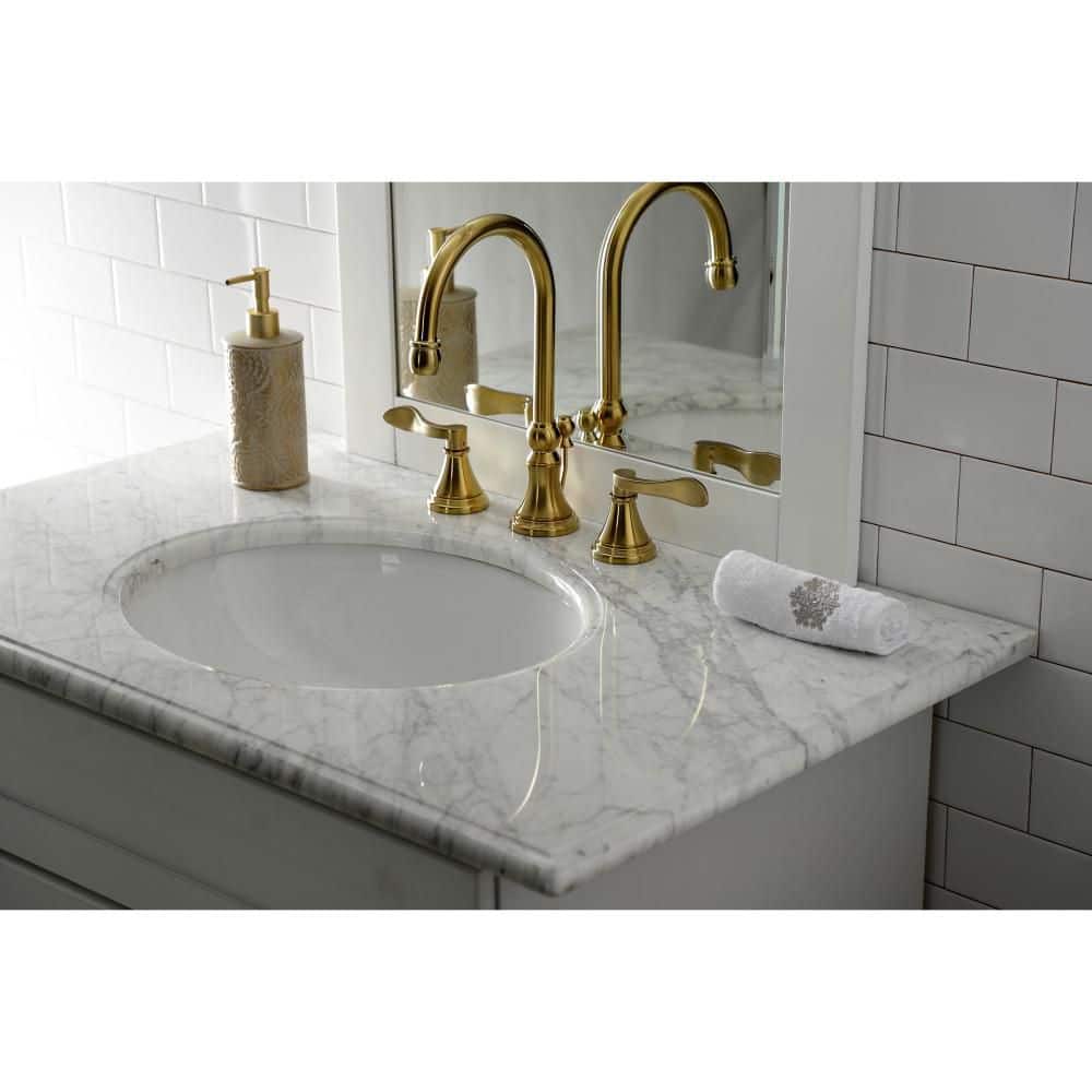 Brushed Brass Classical Nouveau French Widespread Bathroom Faucet