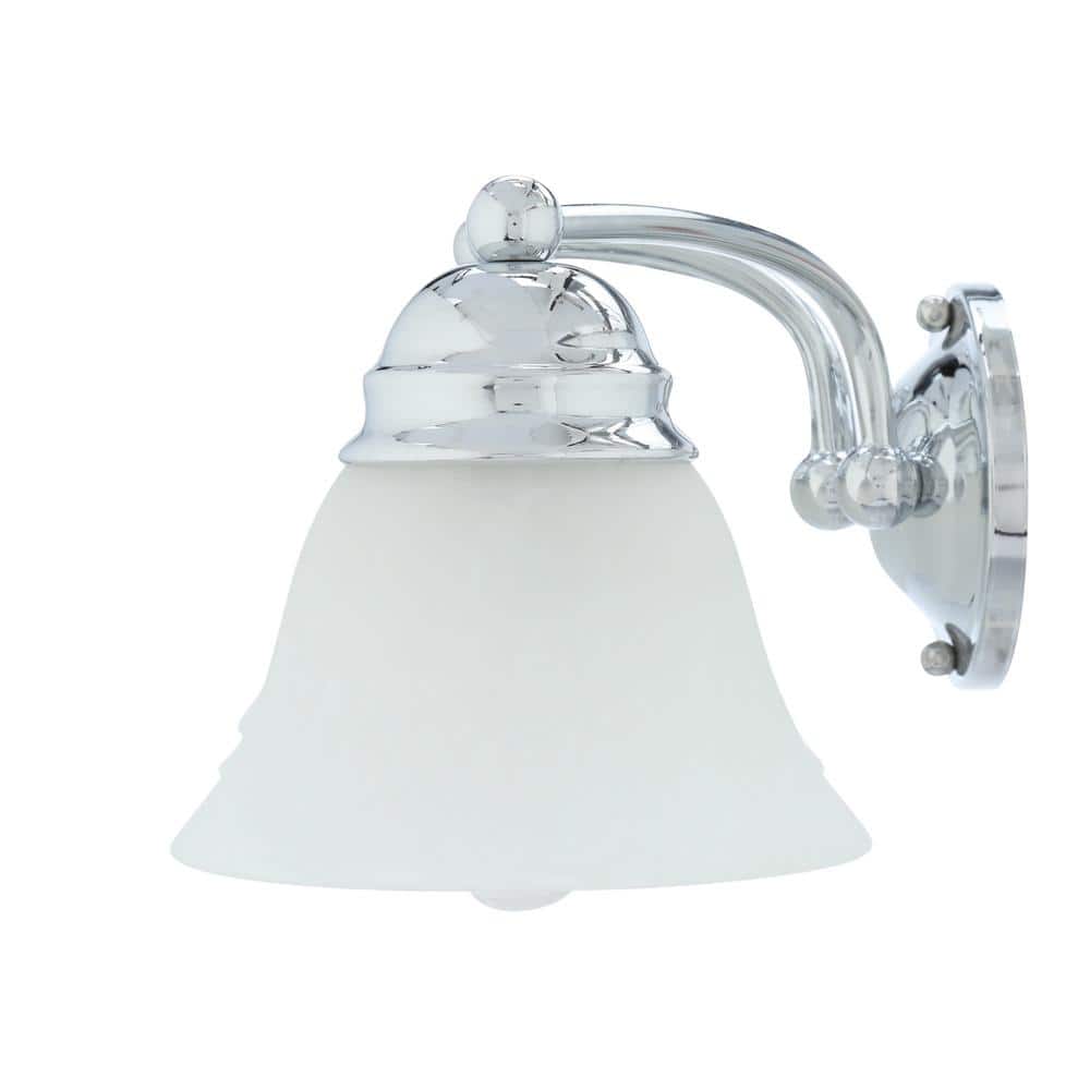 Empire Polished Chrome Three-Light Vanity with Alabaster Glass
