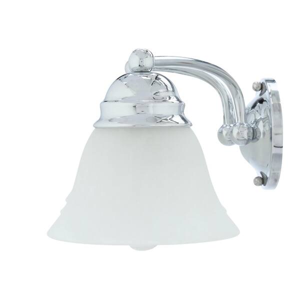 SATCO 3-Light Polished Chrome Vanity Light with Alabaster Glass Bell Shades  60/338 The Home Depot