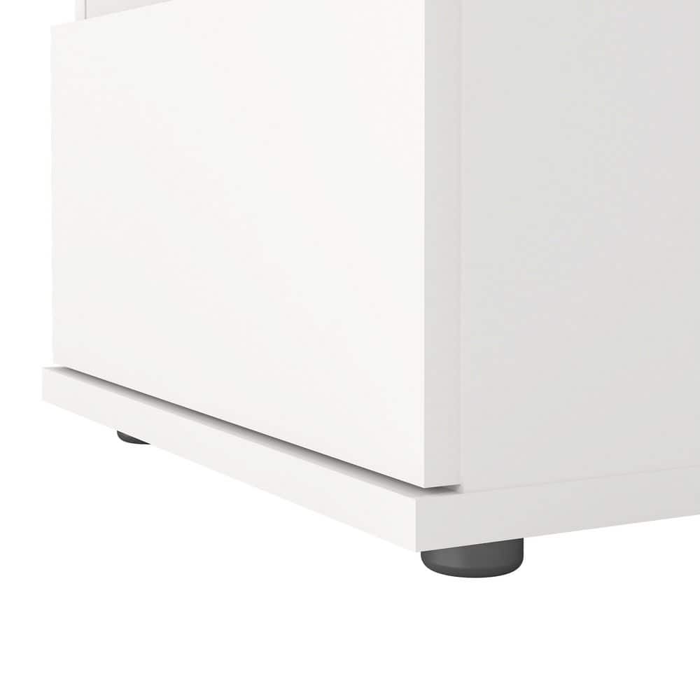 Aurora White 2-Drawer Engineered Wood Nightstand