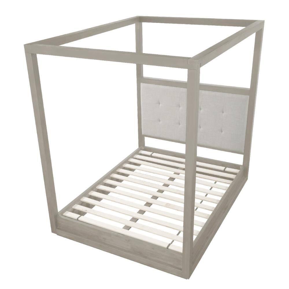 Kim Gray Wood Frame King Size Platform Bed - thumbnail 4