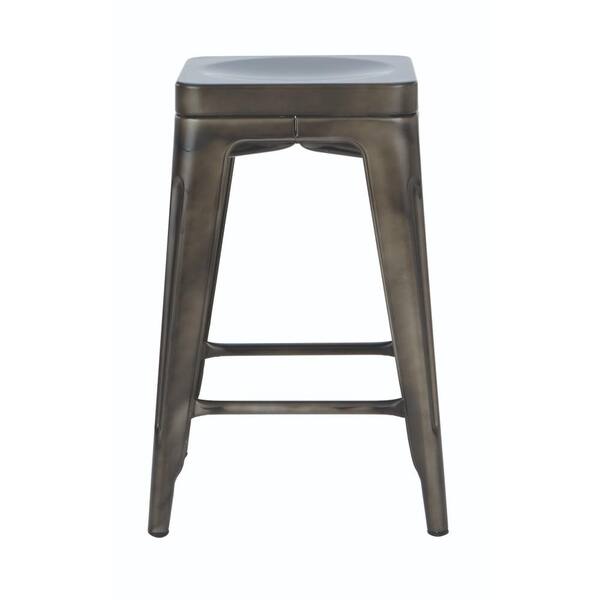 Home Decorators Collection Garden 24 in. H Gun Metal Backless Counter Stool