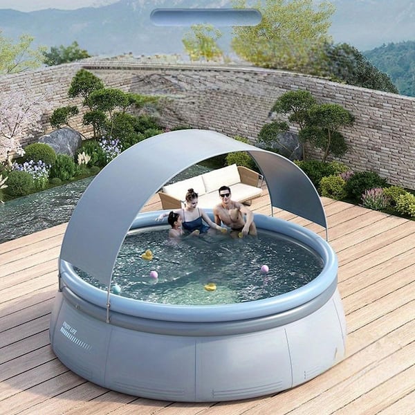 pool Tunearary 70.87 in. x 20.08 in. Outdoor Patio PVC Water Gray