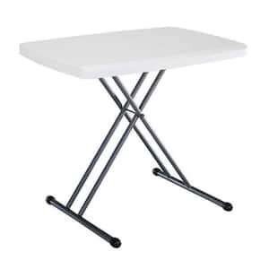 30 in. White Plastic Adjustable Height Folding Utility Table