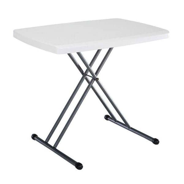 Lifetime 30 in. White Plastic Adjustable Height Folding Utility Table