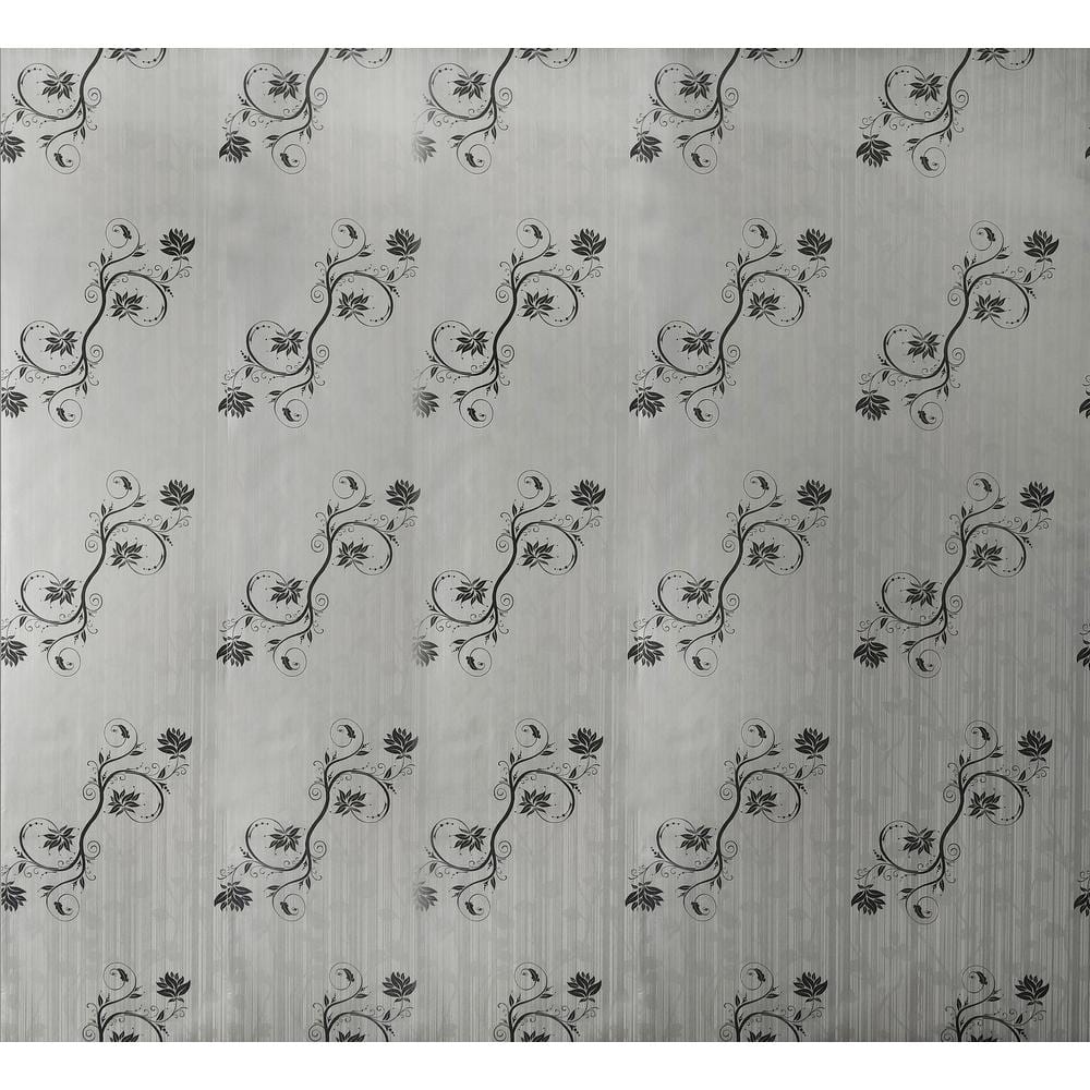 Vines Black, Off-White Vinyl Strippable Roll (Covers 26.6 sq. ft.)