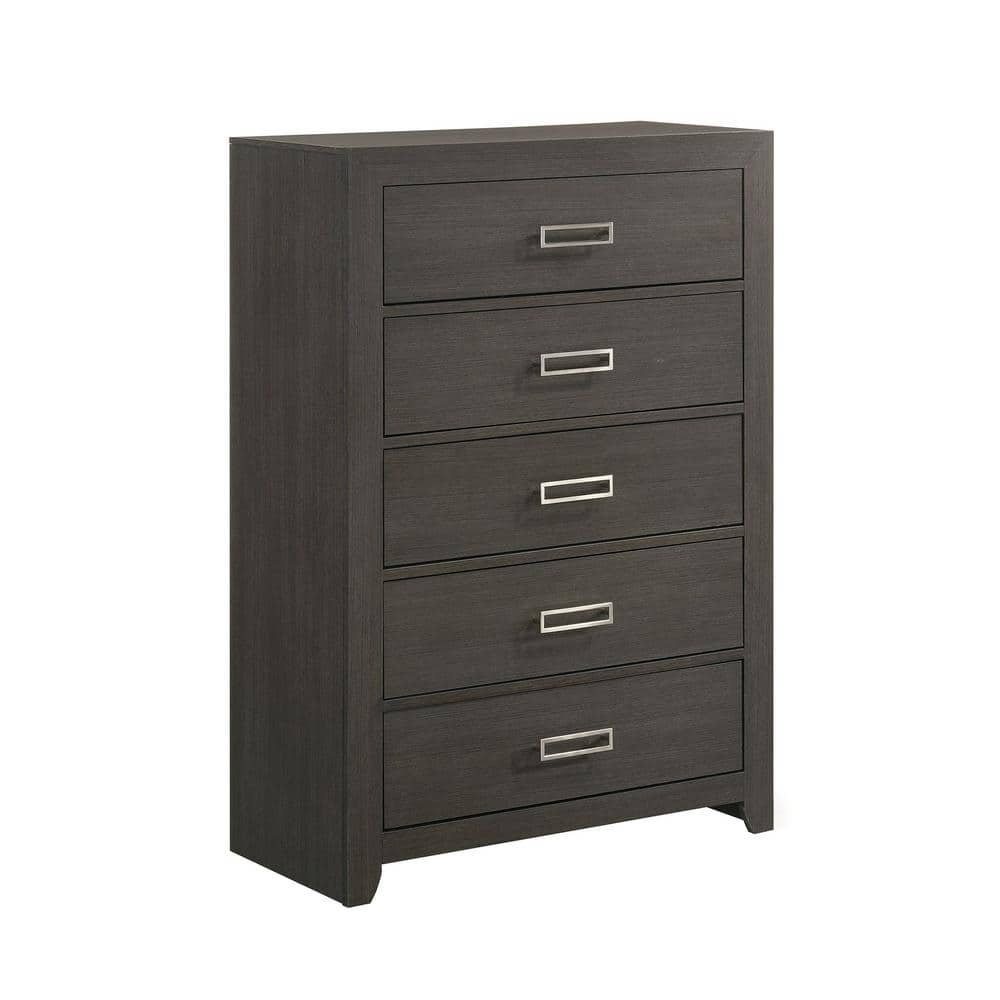 Sasha Dark Grey 5-drawer 36 in. Chest of Drawers price history on PriceWatchPro