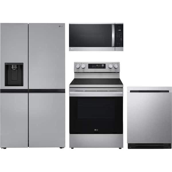 27 cu. ft. Standard Depth Side-by-Side Refrigerator with Freestanding Electric Range & Dishwasher with 3rd Rack