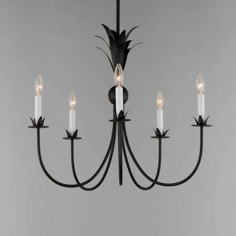 Anthracite Black 5-Light Candle Style Chandelier