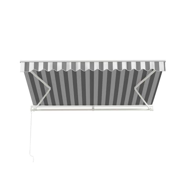 ALEKO 12 ft. Caribbean Polyester Manual Retractable Patio Awning