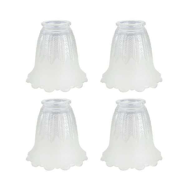 4-1/2 in. Clear and Frosted Ceiling Fan Replacement Glass Shade (4-Pack)