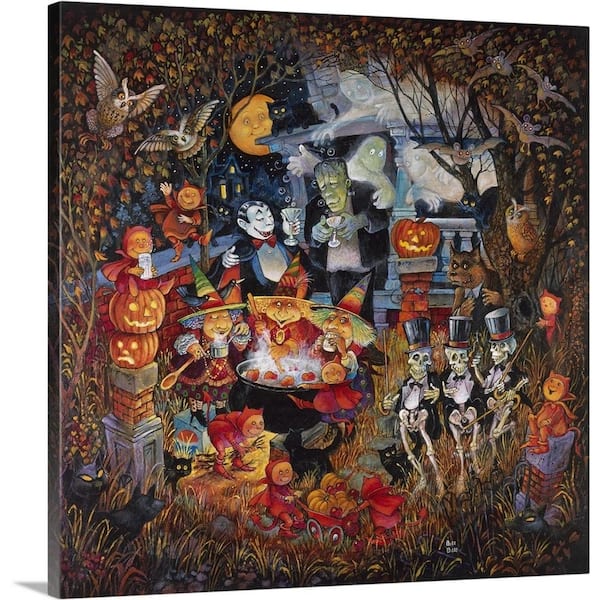 GreatBigCanvas 24 in. x 24 in. "Monsters Night Out" by Bill Bell Canvas Wall Art