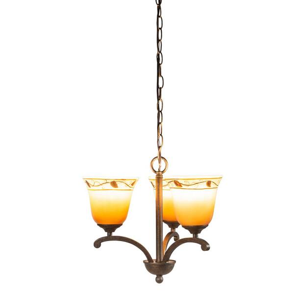 Light Antique Golden Bronze Chandelier 