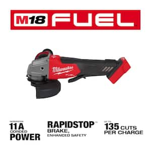 M18 FUEL 18V Lithium-Ion Brushless Cordless 4-1/2 in./5 in. Grinder w/Paddle Switch (Tool-Only)