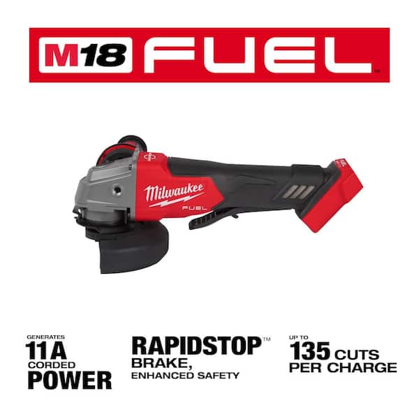 M18 FUEL 18V Lithium-Ion Brushless Cordless 4-1/2 in./5 in. Grinder w/Paddle Switch (Tool-Only)