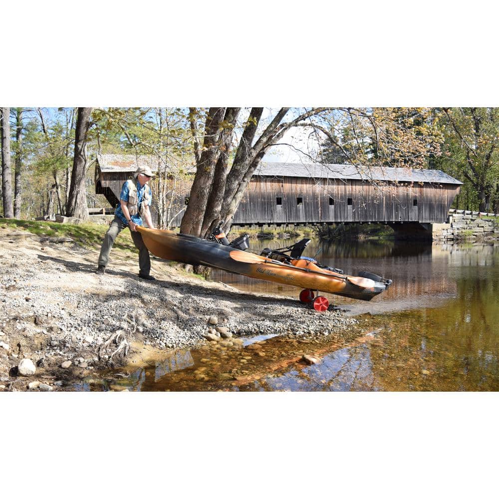 Silver Aluminum Folding Kayak Cart with Red Airless Tires