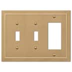 Bethany 3 Gang 2-Toggle and 1-Rocker Metal Wall Plate - Brushed Bronze