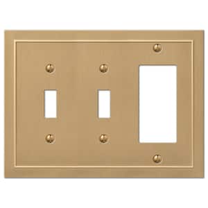 Bethany 3 Gang 2-Toggle and 1-Rocker Metal Wall Plate - Brushed Bronze