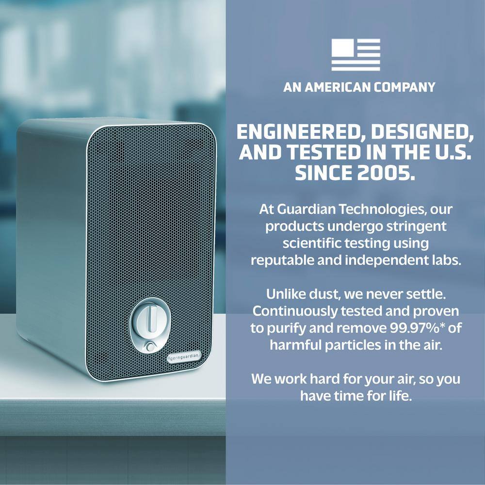 Gray Tabletop HEPA Air Purifier with Odor Absorbing Filter