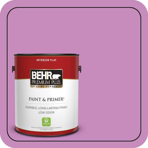 BEHR PREMIUM PLUS 1 gal. #P110-4 Rock Star Pink Flat Low Odor Interior Paint & Primer