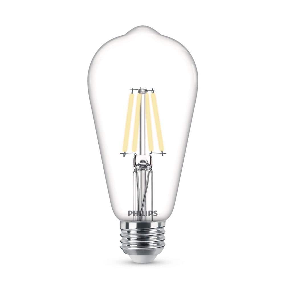 Philips 40-Watt Equivalent ST19 Clear Glass Vintage Edison LED Light Bulb Soft White 2700K 573989 - The Home