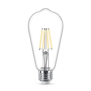 40-Watt Equivalent ST19 Clear Glass Dimmable E26 Vintage Edison LED Light Bulb Soft White 2700K (4-Pack)