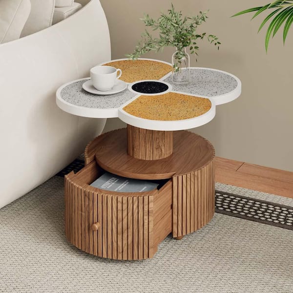 Outdoor Side Table, Patio End Table, Unique Four-Leaf Clover