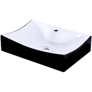 Porcelain Vessel Sink in Black and White